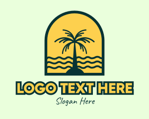 Ocean - Coconut Island Badge logo design