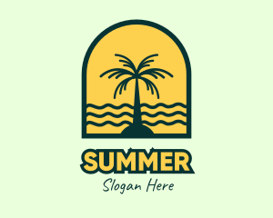 Coconut Island Badge logo design