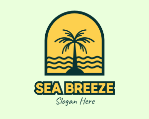 Coastline - Coconut Island Badge logo design