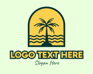 Resthouse - Coconut Island Badge logo design