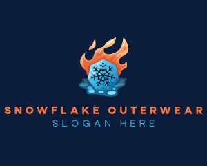 Ice Snowflake HVAC logo design