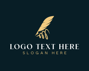 Writer - Law Quill Author logo design