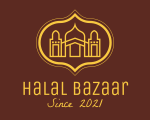 Yellow Religious Mosque  logo design