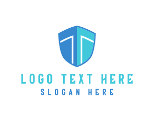 Stock Holder - Business Shield Letter T logo design
