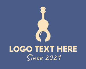 Electric Bulb - Guitar Music Idea logo design