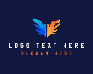 Heating - Cooling Heating Wings logo design