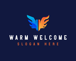 Cooling Heating Wings logo design