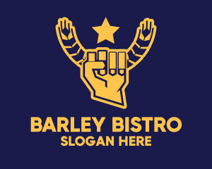 Barley Star Hand logo design