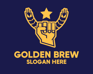 Lager - Barley Star Hand logo design