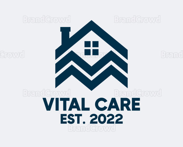 Blue Apartment Roofing Residence Logo