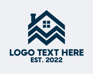 Chimney - Blue Apartment Roofing Residence logo design