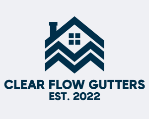 Gutter - Blue Apartment Roofing Residence logo design