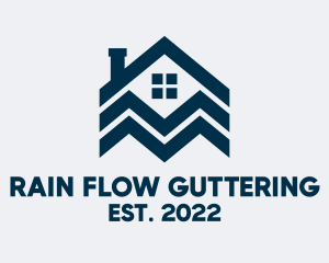 Guttering - Blue Apartment Roofing Residence logo design