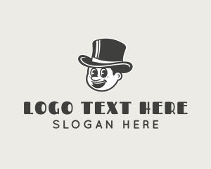 Retro - Top Hat Gentleman logo design