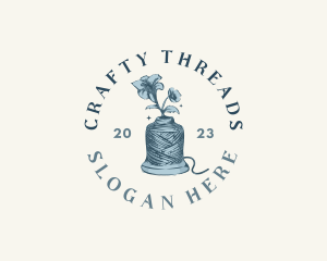 Sewing Thread Floral logo design