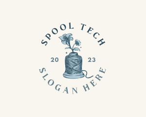 Spool - Sewing Thread Floral logo design