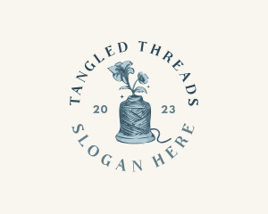 Sewing Thread Floral logo design