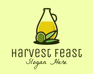 Natural Olive Oil Bottle logo design