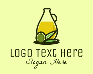 Olive Leaf - Natural Olive Oil Bottle logo design