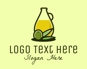 Natural Olive Oil Bottle Logo