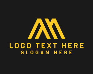 Gold - Minimalist Outline Letter M Business logo design