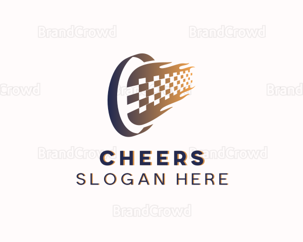 Wheel Racing Flag Logo