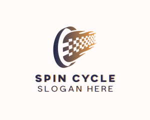 Wheel - Wheel Racing Flag logo design