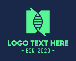 Genetic Code - Green DNA Testing logo design