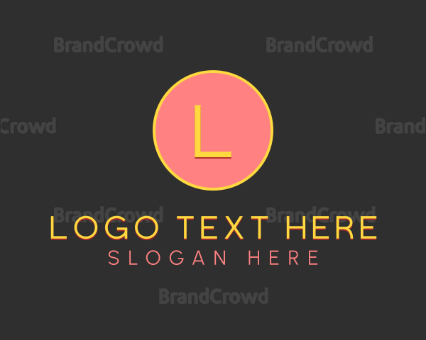 Pink Yellow Circle Lettermark Logo