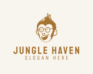 Hipster Monkey Jungle  logo design