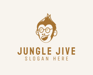 Hipster Monkey Jungle  logo design