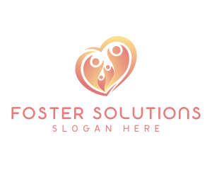 Foster - Family Parenting Heart logo design