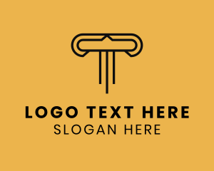 Librarian - Greek Column Letter T logo design