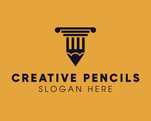 Pencil Education Pillar logo design