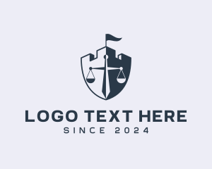 Law - Turret Justice Scale logo design