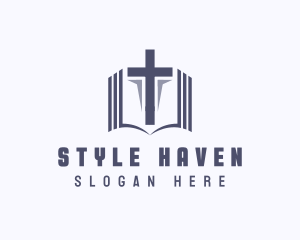 Pastor - Holy Bible Cross logo design
