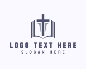 Prayer - Holy Bible Cross logo design