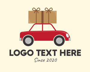 Delivery Service - Package Moving Car logo design