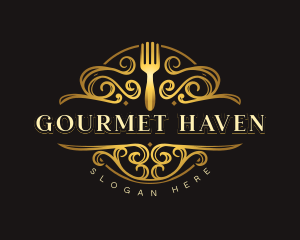 Luxury Fork Restaurant logo design