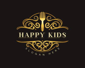 Luxury Fork Restaurant logo design