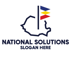 National - Romania Flag Map logo design