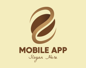 Brown Coffee Bean Logo