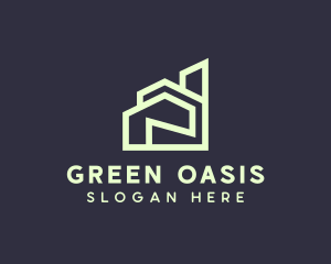 Modern Green Apartment logo design