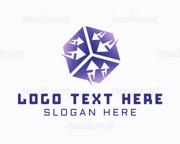 Gradient Cube Arrow Logistics Logo