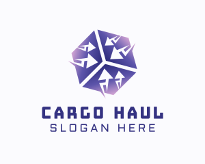 Gradient Cube Arrow Logistics logo design