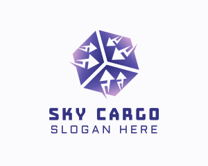 Gradient Cube Arrow Logistics logo design