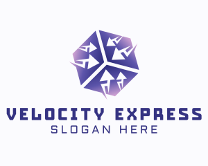 Gradient Cube Arrow Logistics logo design