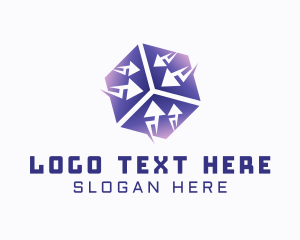 Cube - Gradient Cube Arrow Logistics logo design