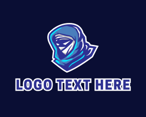 Hood - Blue Assassin Ninja logo design