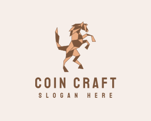 Horse Origami Craft logo design